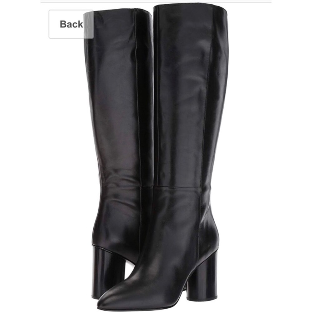 Nine West Size 5.5 Tall Leather Slip On Boots NEW